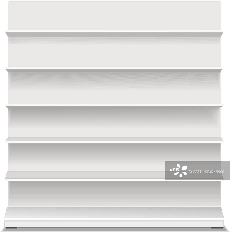 白色的长空白空白展示与零售货架图片素材