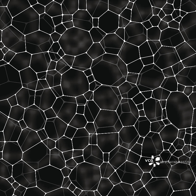 化学图案，黑色背景上的多边形分子结构。医学，科学，微生物概念，媒介说明图片素材