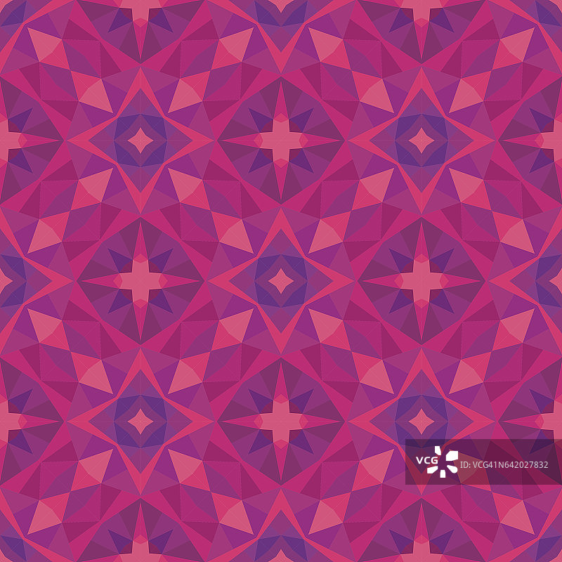 抽象的几何背景。无缝矢量模式在紫色的颜色。放荡不羁的民族风格。图片素材