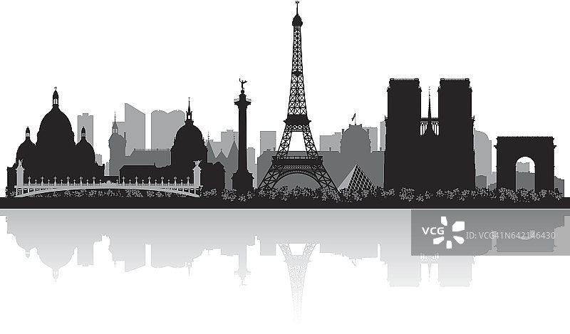 法国巴黎城市轮廓线图片素材