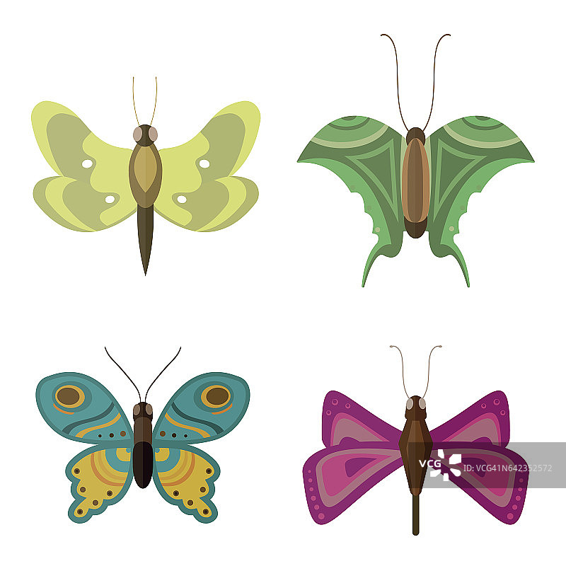 色彩斑斓的蝴蝶向量图片素材