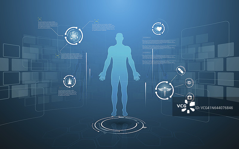Hud界面虚拟全息图未来系统保健创新概念图片素材