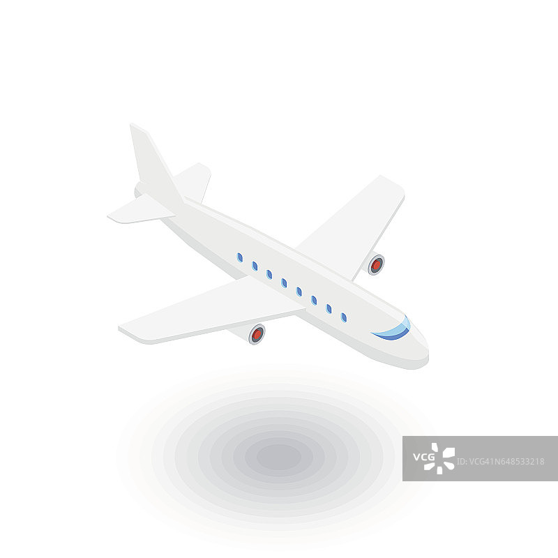 飞机，波音飞机，旅行等距平面图标。三维向量图片素材
