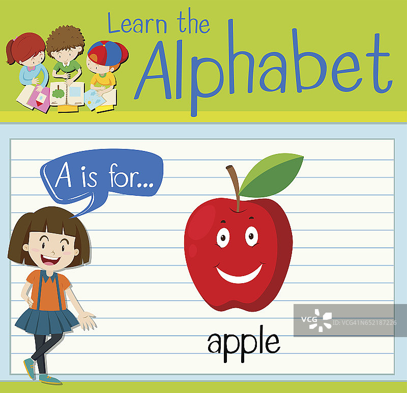 字母A代表苹果图片素材