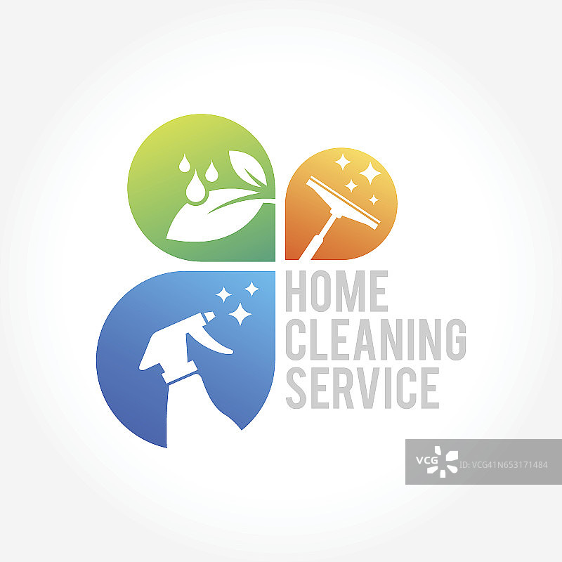 清洁服务商业设计，室内，家居和建筑的生态友好概念图片素材