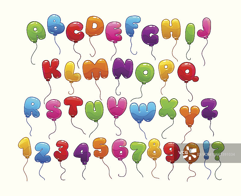 有趣的气球字母表图片素材