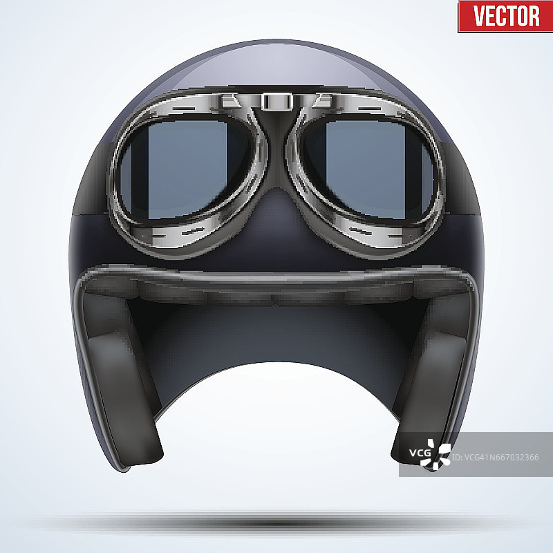 带护目镜的老式摩托车头盔图片素材