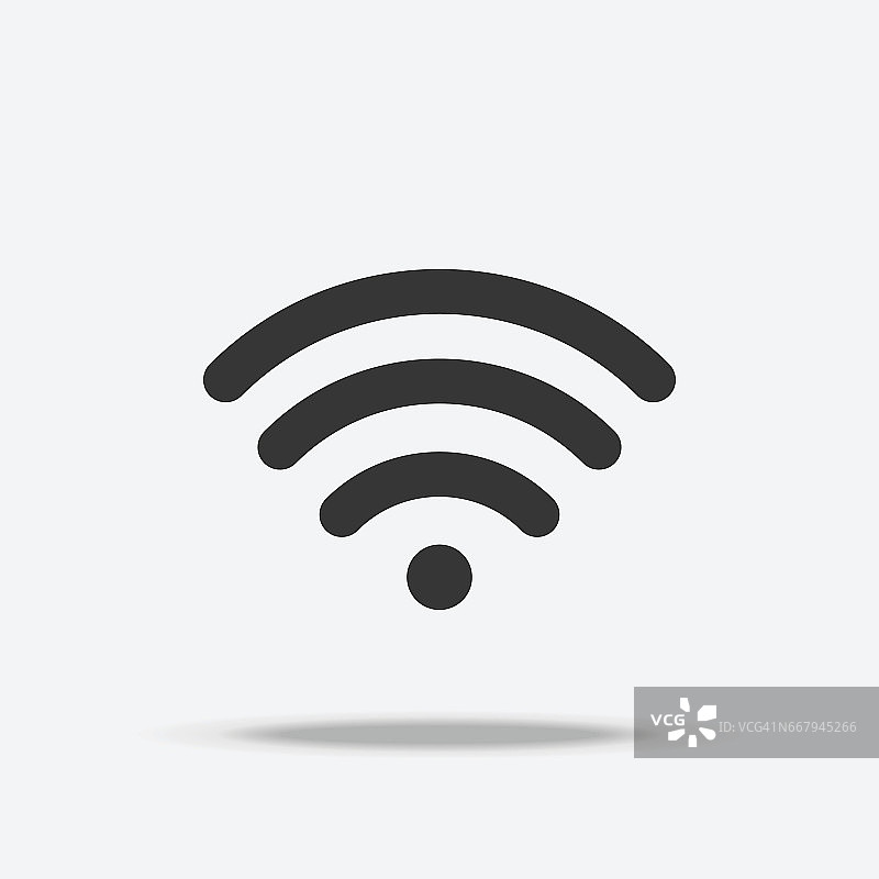Wifi网络平面图标与阴影图片素材