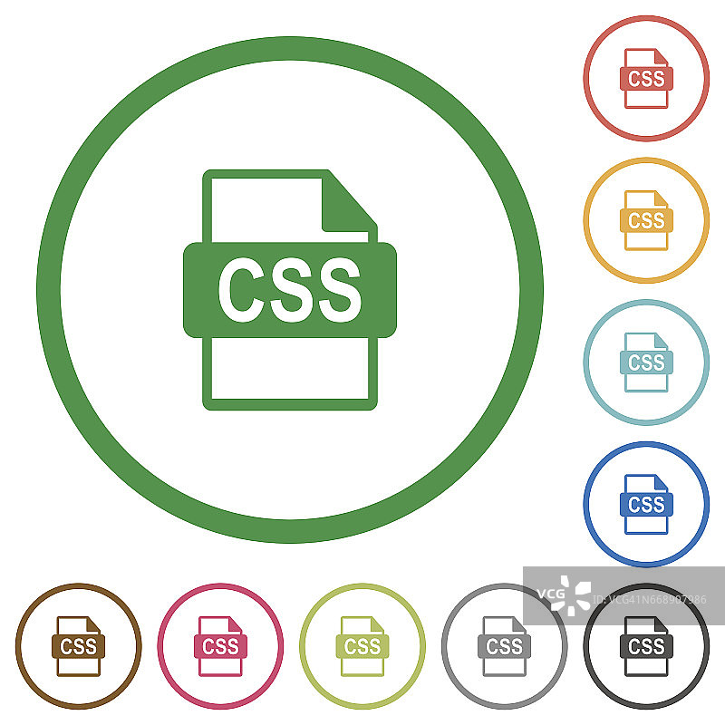 CSS文件格式概述了平面图标图片素材