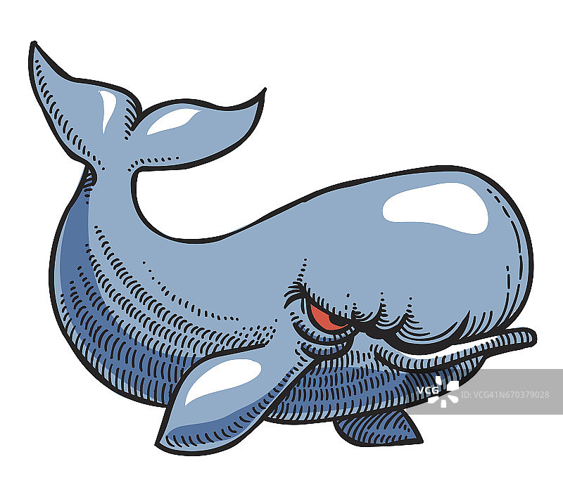 愤怒的鲸鱼的卡通形象图片素材