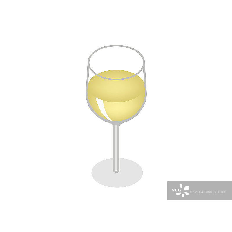 等距的红酒在一个玻璃孤立的白色背景图片素材