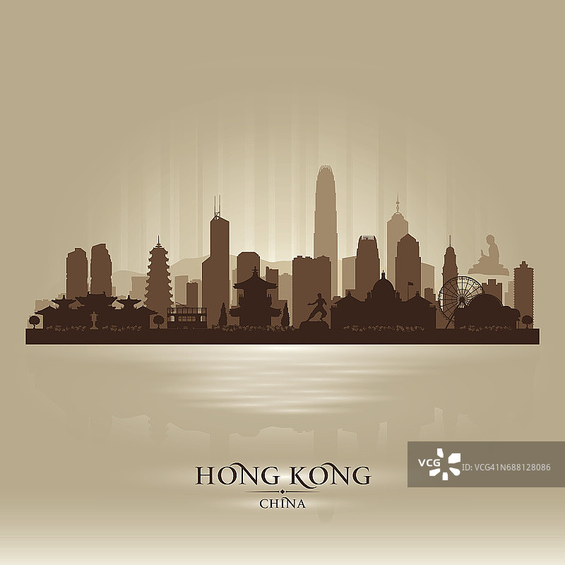 香港中国城市轮廓线图片素材