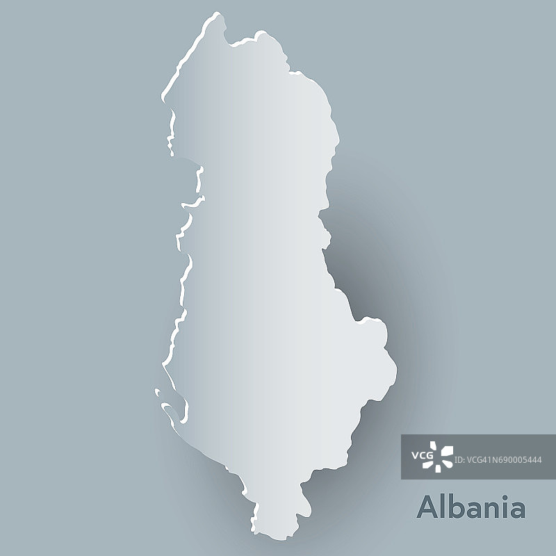 阿尔巴尼亚彩色地图与国旗颜色图片素材