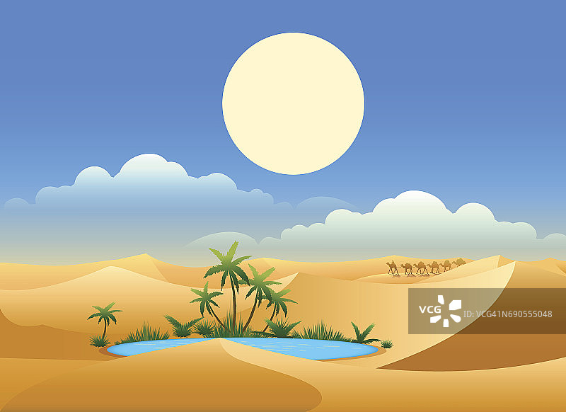 沙漠绿洲的背景图片素材