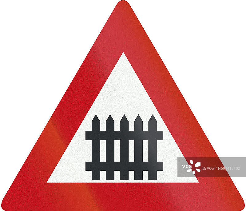 荷兰路标J10 -前方有障碍物或大门的水平交叉路口图片素材