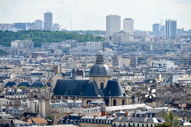 法国巴黎全景城市景观图片素材