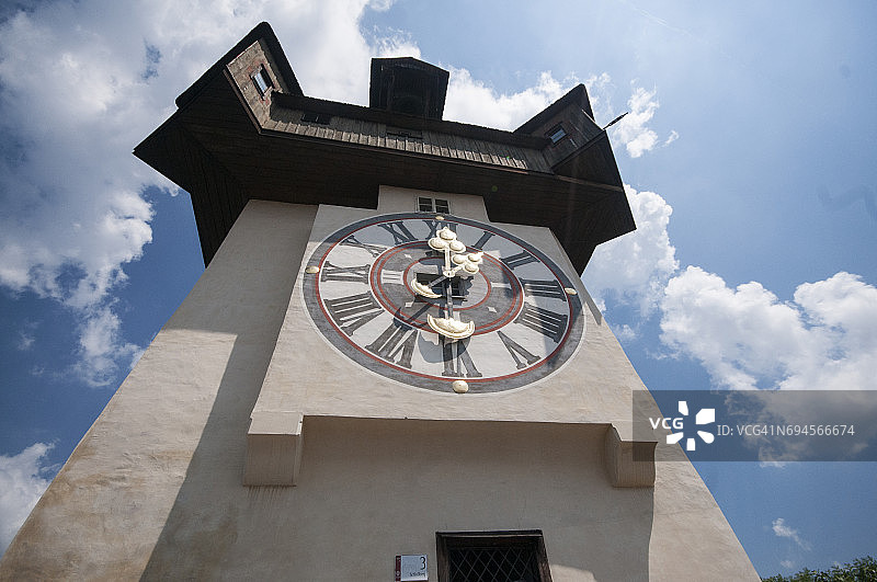 施洛斯堡钟楼，联合国教科文组织世界遗产，格拉茨，斯蒂里亚，奥地利，欧洲图片素材