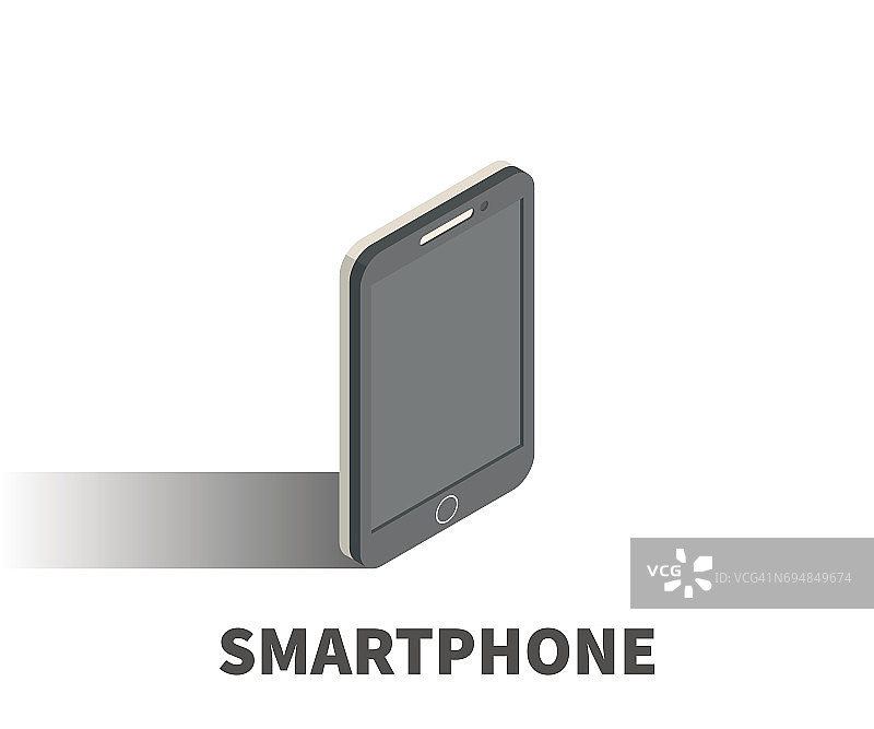 智能手机图标，矢量符号在等距3D风格孤立在白色背景。图片素材