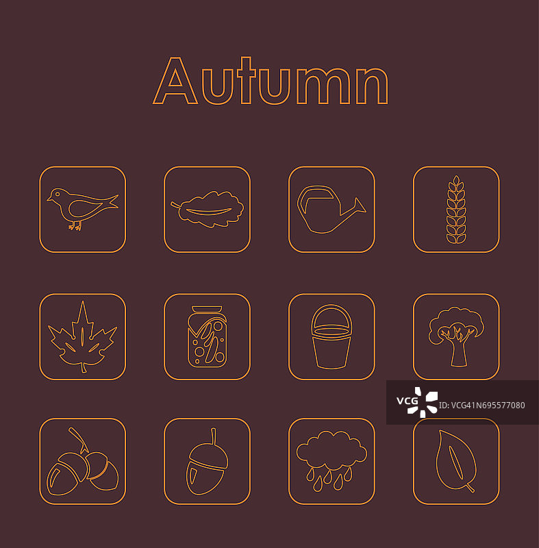 秋季简单的图标图片素材