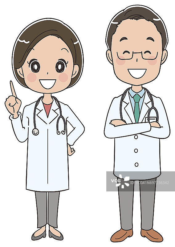 男医生和女医生都在微笑图片素材