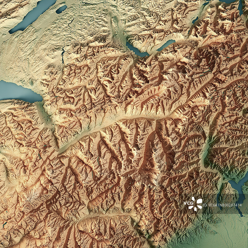 Valais广州瑞士3D渲染地形图图片素材
