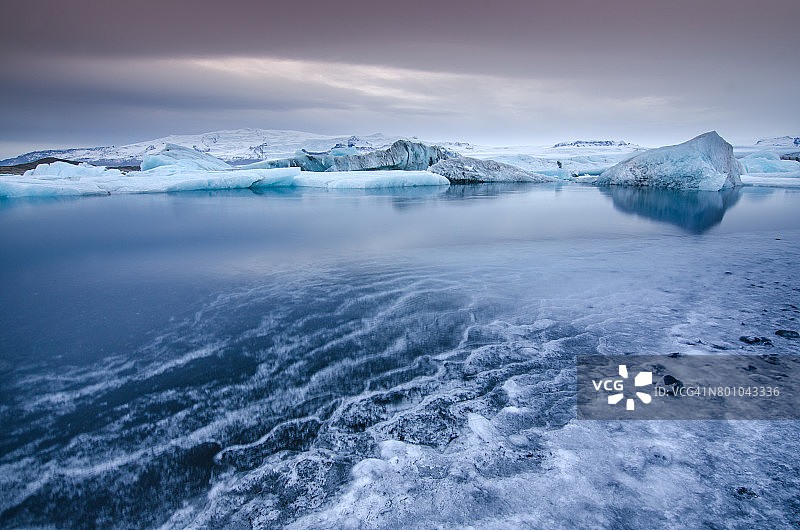 冰岛南部冰川泻湖景观自然图片素材