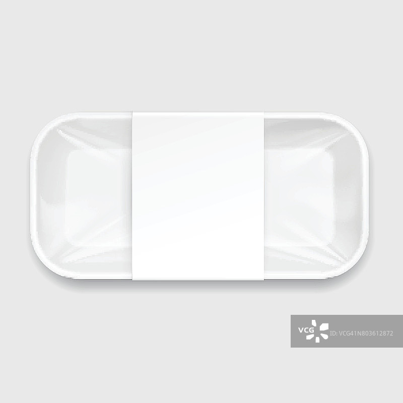白色聚苯乙烯泡沫食品托盘包装。图片素材