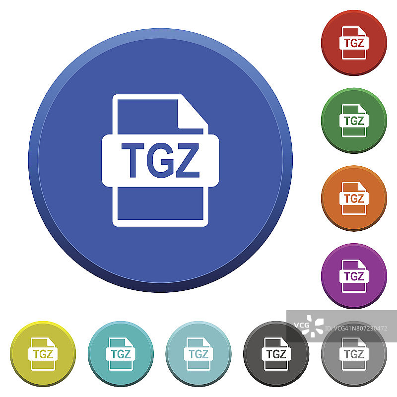 TGZ文件格式斜面按钮图片素材