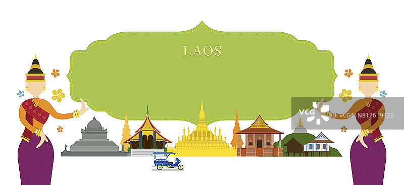 老挝地标，传统舞蹈，框架图片素材