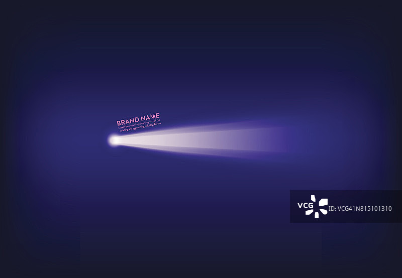 向量抽象紫色横幅与聚光灯，手电筒，光束，光线图片素材