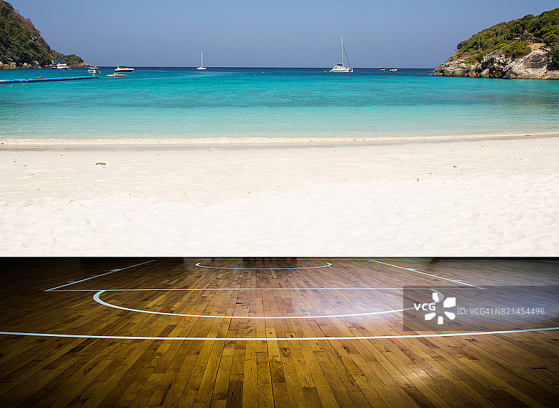 木地板篮球场图片素材