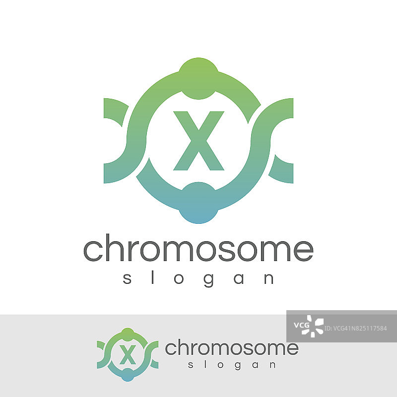 染色体初始字母X图标设计图片素材