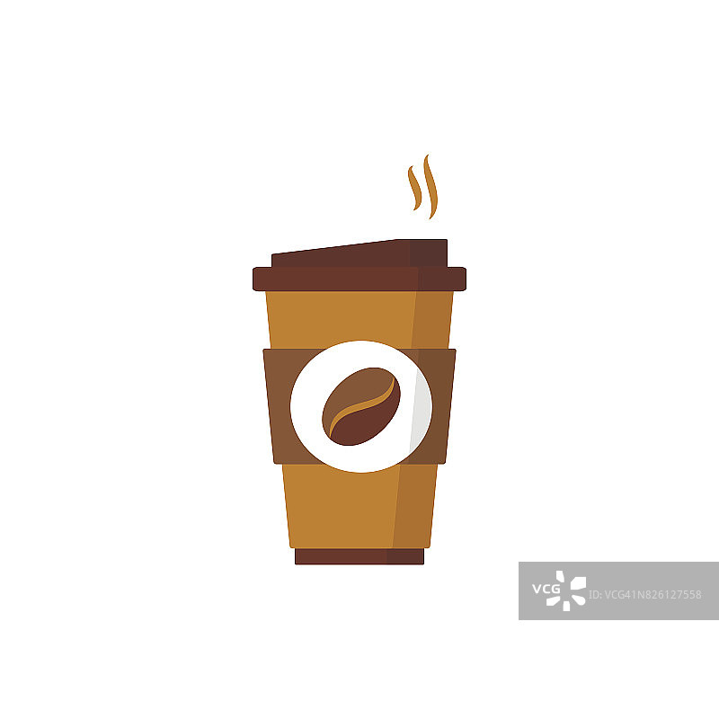 咖啡去图标。纸杯图标的网页和平面设计。图片素材