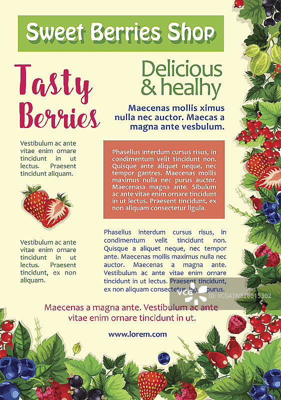 新鲜浆果，水果，健康食品海报模板图片素材
