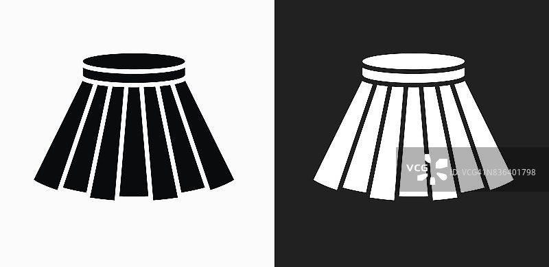 裙子图标上的黑色和白色矢量背景图片素材