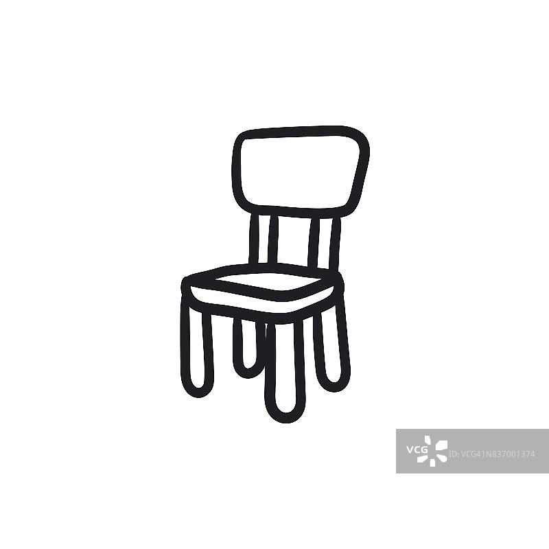 椅子为儿童素描图标图片素材