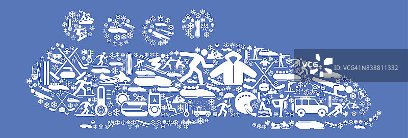 雪橇和运动员冬季运动的乐趣图片素材