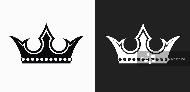 皇冠图标上的黑色和白色矢量背景图片素材