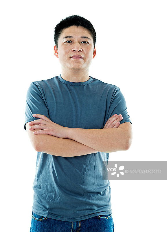 年轻的亚洲人双臂交叉图片素材
