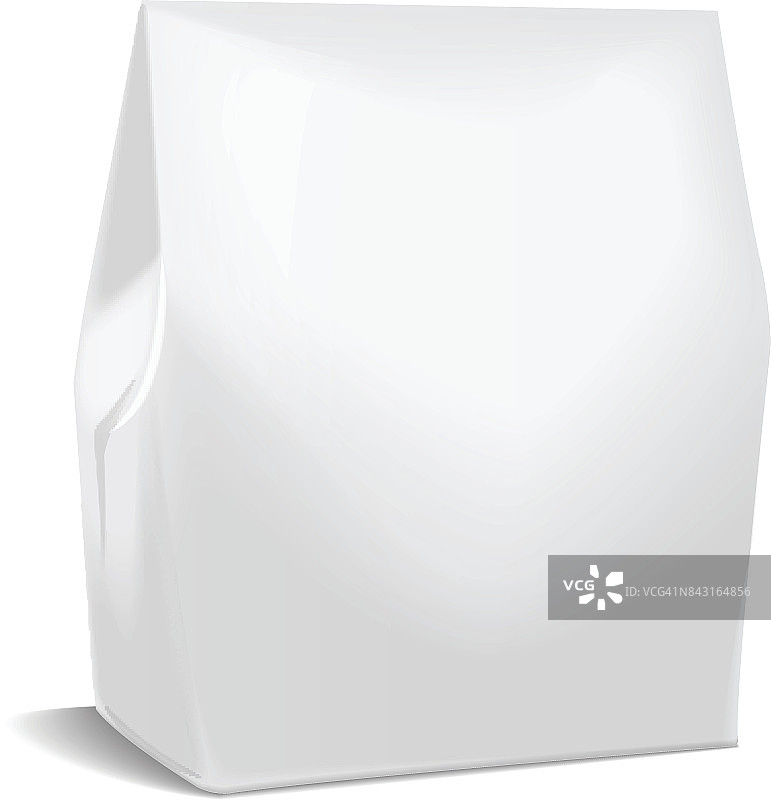 逼真的纸包，带走的食品盒模拟，礼物模板容器。空白的白色3d模型纸板图片素材