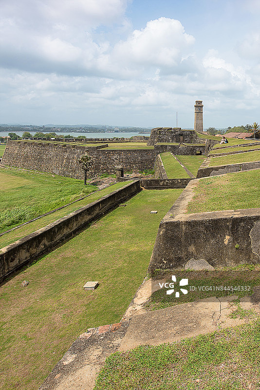 斯里兰卡加勒堡月亮堡垒的荷兰石墙图片素材