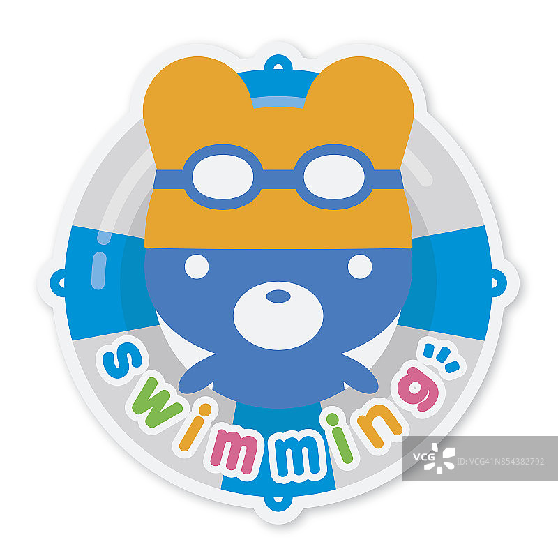 夏季熊游泳/漂浮主题图片素材
