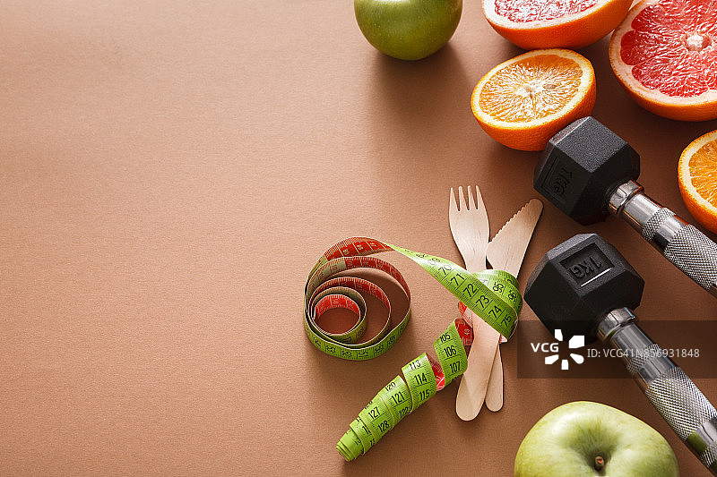 健康饮食和瘦身背景拷贝空间图片素材