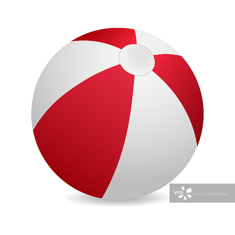3D红沙滩球矢量插图。图片素材