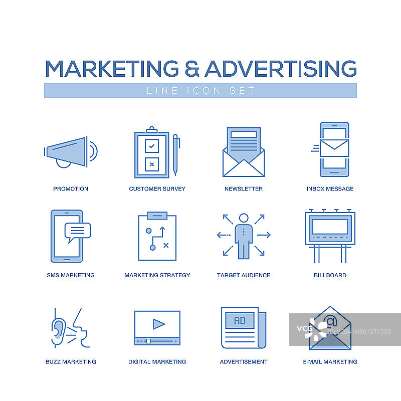 营销和广告系列图标集图片素材