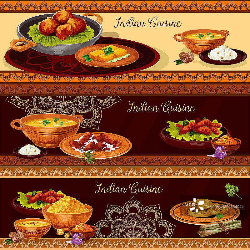 印度美食餐厅旗帜塔利设计图片素材