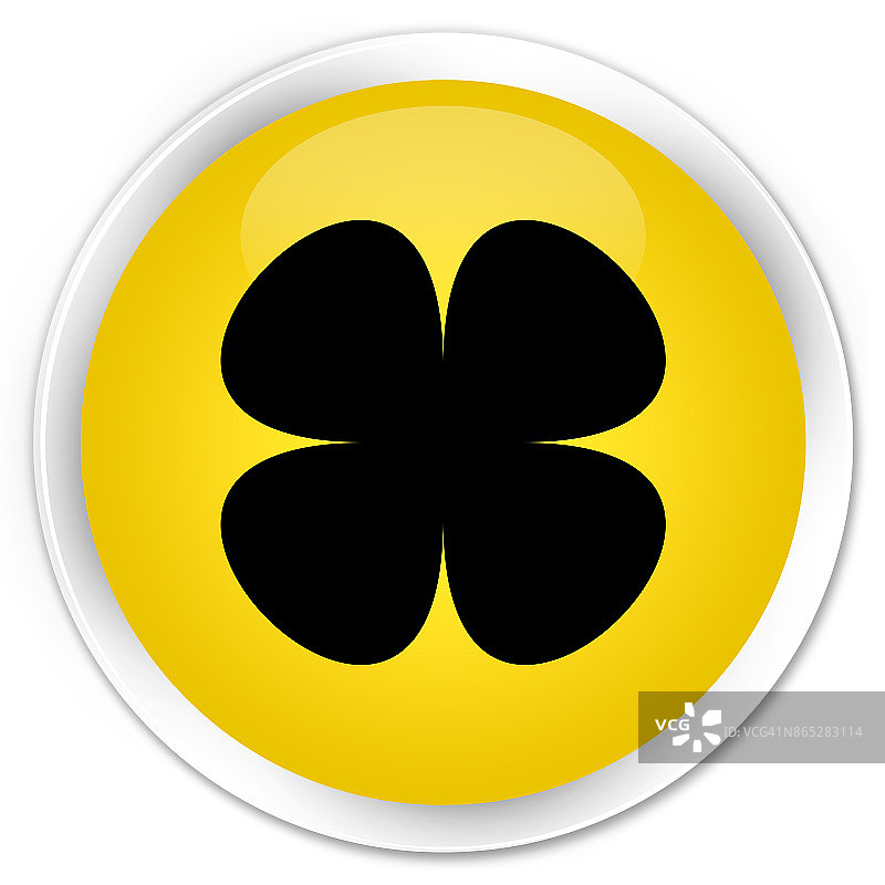 花叶图标premium黄色圆形按钮图片素材