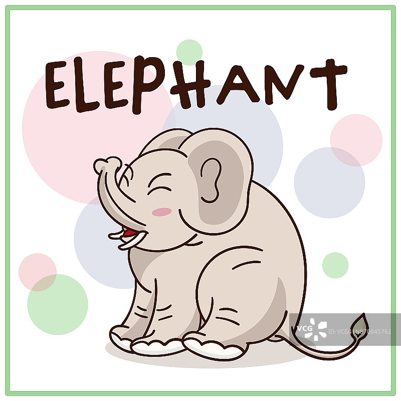 大象卡通涂鸦风格，可爱的婴儿大象卡通的孩子。图片素材
