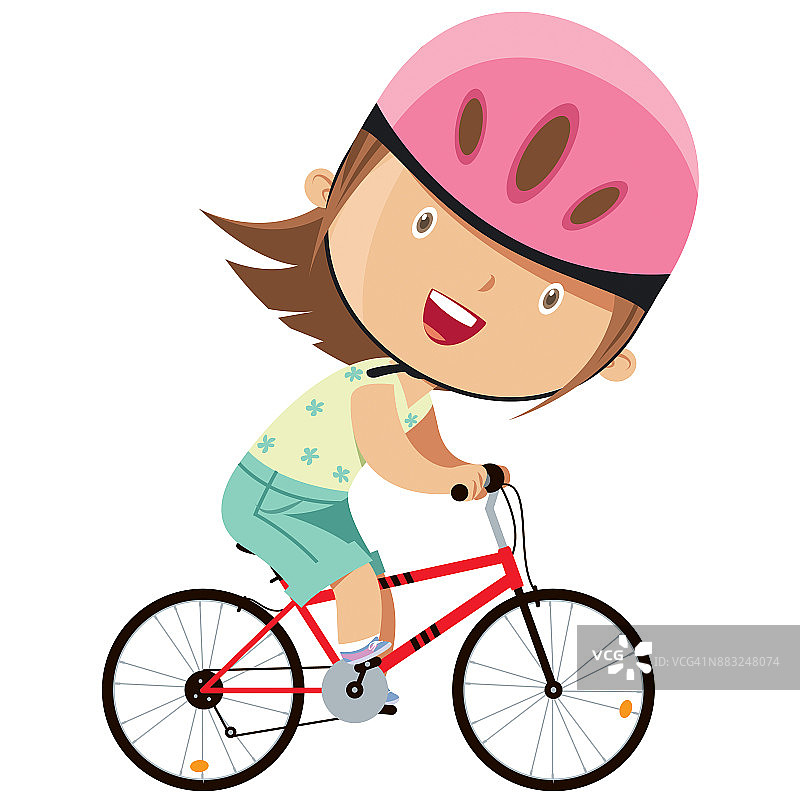 女孩的自行车图片素材