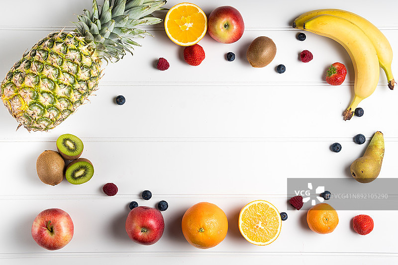 新鲜水果品种俯视图图片素材